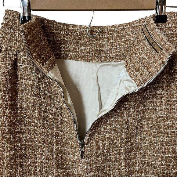 Jenni Kayne Tan & Gold Tweed Mini Skirt XS 2008 Resort Sample Designer Luxury - Picture 6 of 9